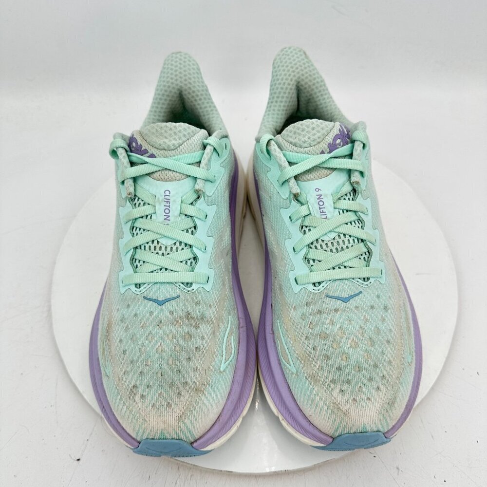Hoka One One W Clifton 9 Women Size 9B 1127896-SOLM Sunlit Ocean Lilac Mist - Picture 3 of 11